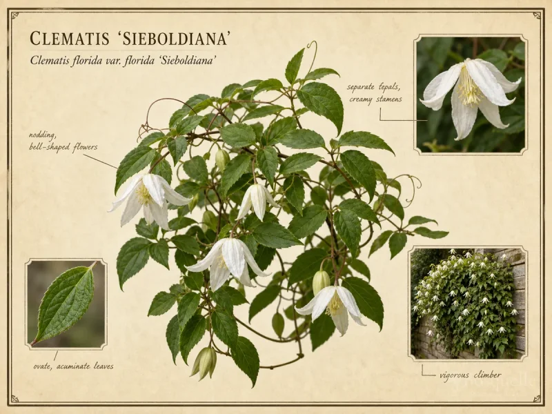 Clematis ‘Sieboldiana’ (Clematis florida var. florida ‘Sieboldiana’)