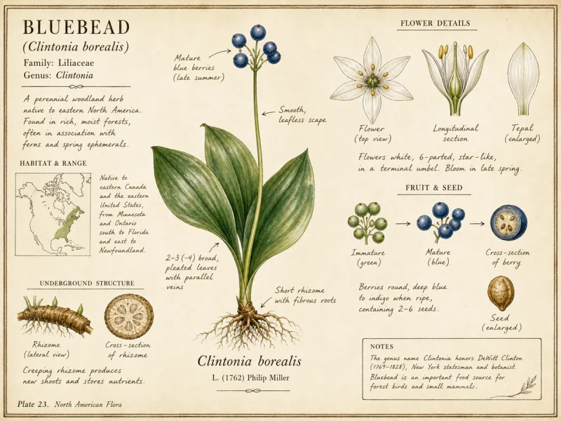 Bluebead (Clintonia borealis)