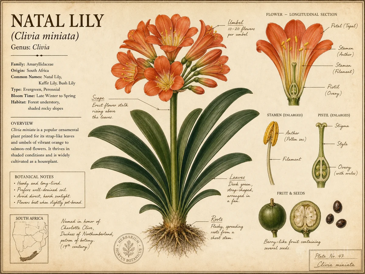 Natal Lily (Clivia miniata)