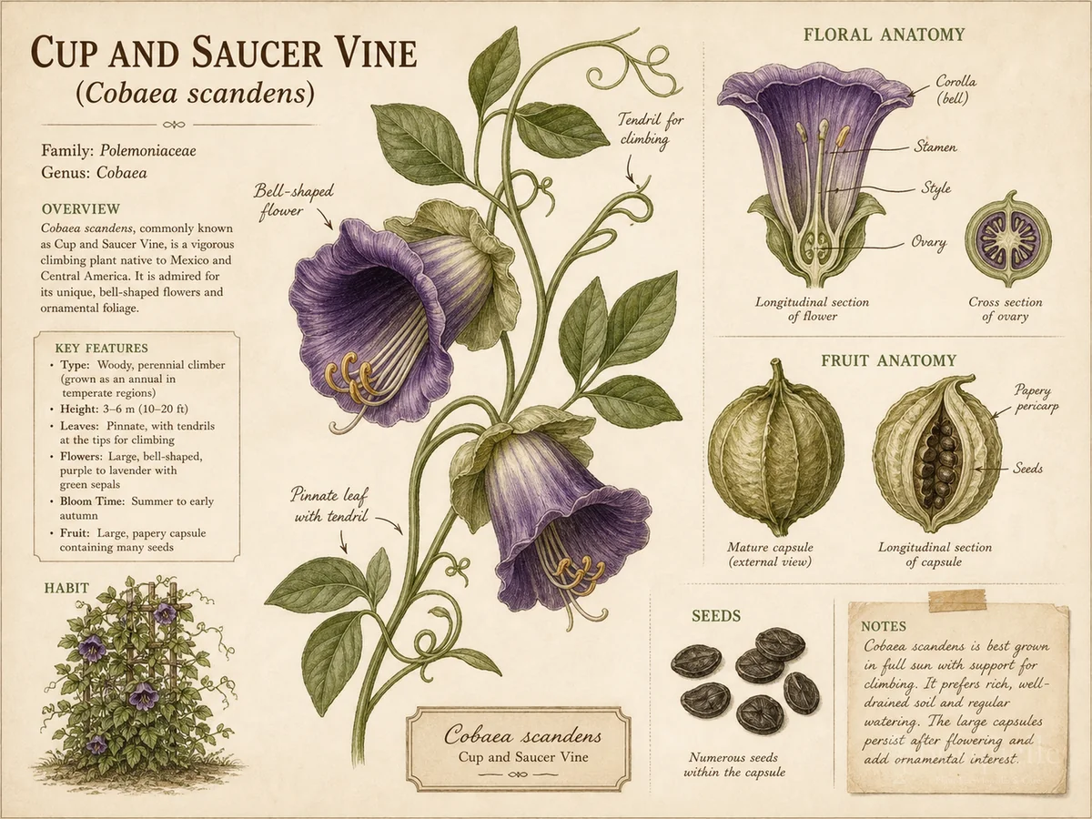 Cup and Saucer Vine (Cobaea scandens)