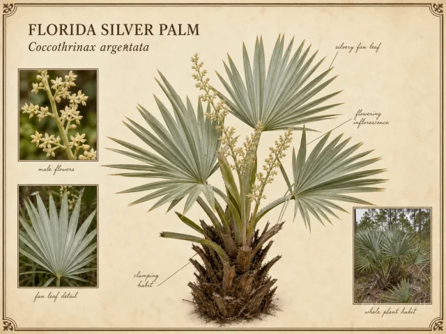 Florida Silver Palm — Plant it in soil that drains, no deeper than the…