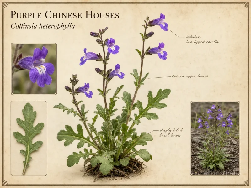 Purple Chinese Houses (Collinsia heterophylla)