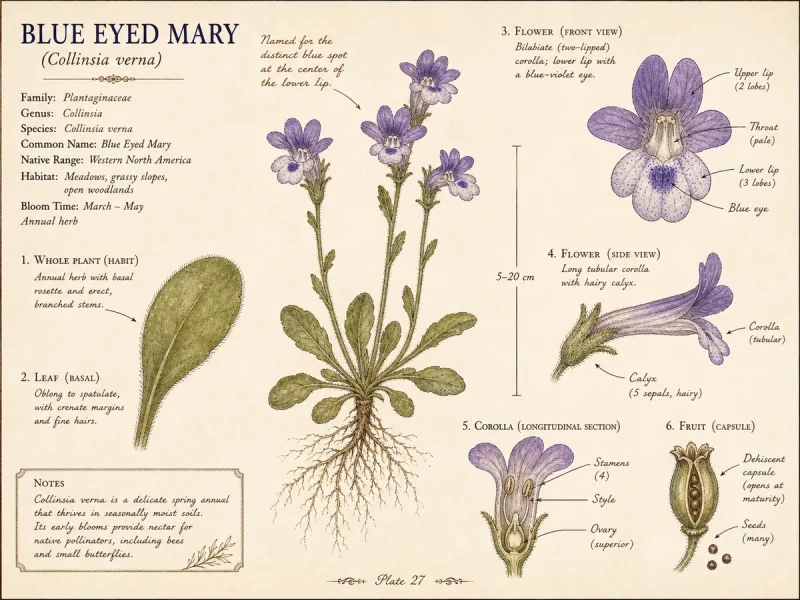 Blue Eyed Mary (Collinsia verna)