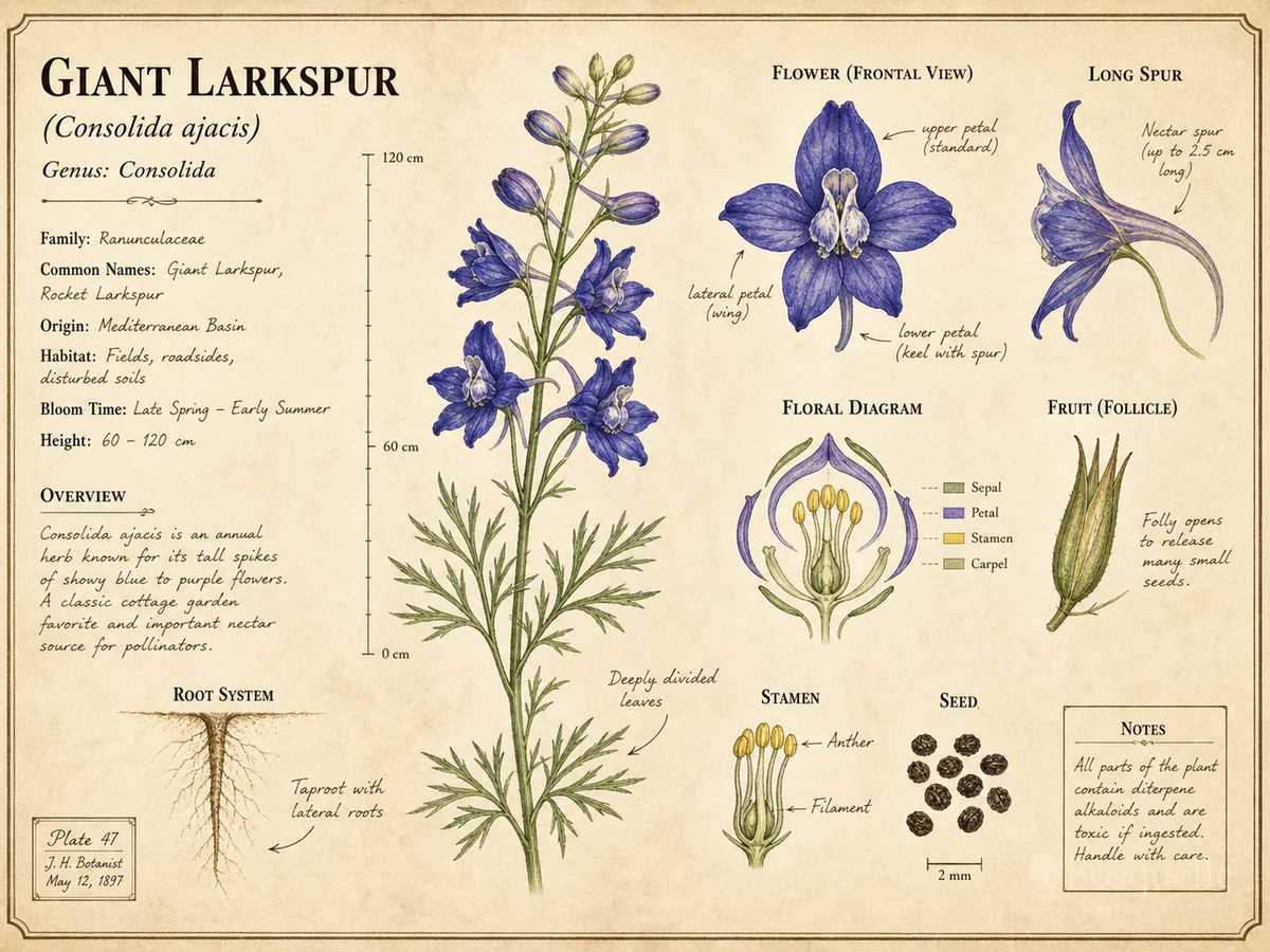 Giant Larkspur (Consolida ajacis)