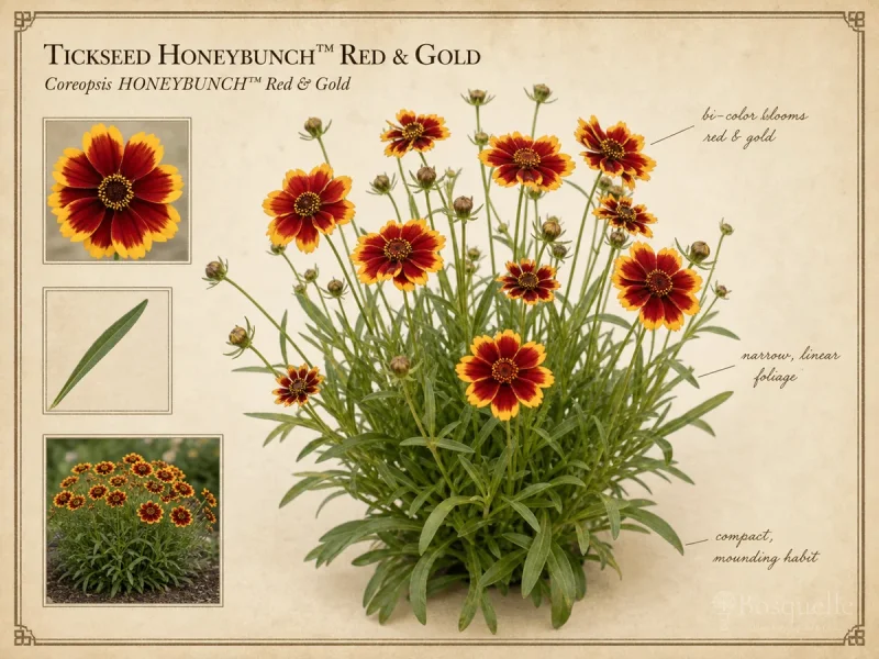 Tickseed HONEYBUNCH™ Red & Gold (Coreopsis HONEYBUNCH™ Red & Gold)
