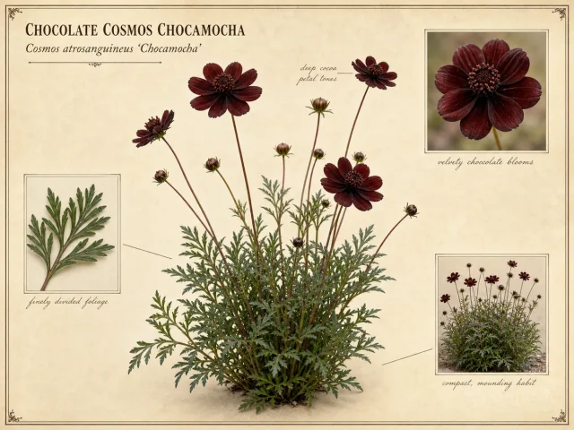 Chocolate Cosmos Chocamocha (Cosmos atrosanguineus Chocamocha)