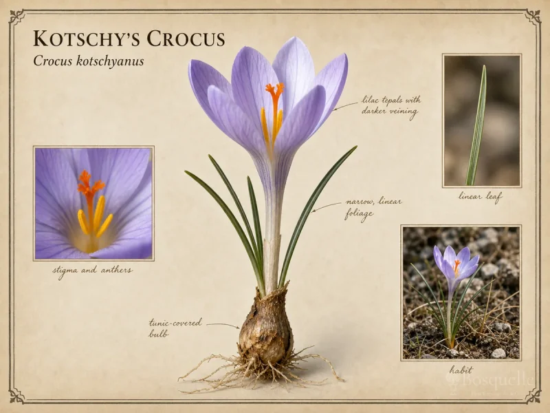 Kotschy's Crocus botanical diagram