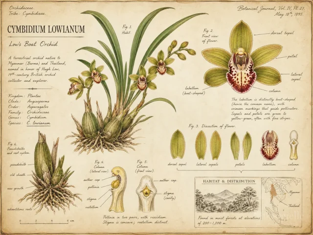 Low’s Boat Orchid (Cymbidium lowianum)