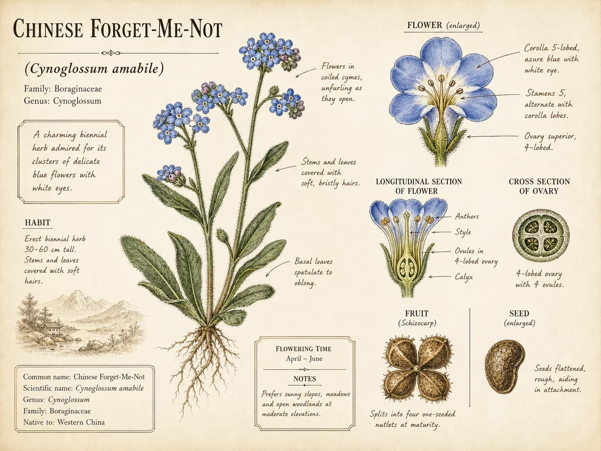 Chinese Forget-Me-Not (Cynoglossum amabile)