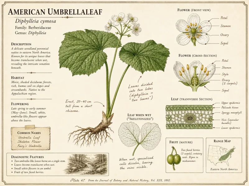 American Umbrellaleaf (Diphylleia cymosa)