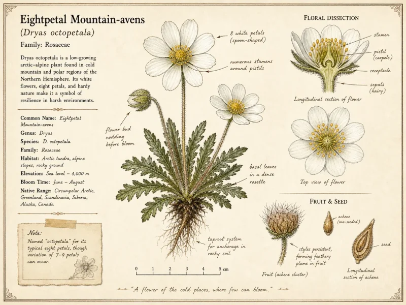 Eightpetal Mountain-avens (Dryas octopetala)