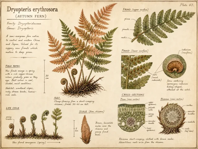 Autumn Fern (Dryopteris erythrosora)