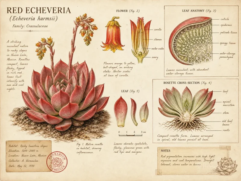 Red Echeveria (Echeveria harmsii)