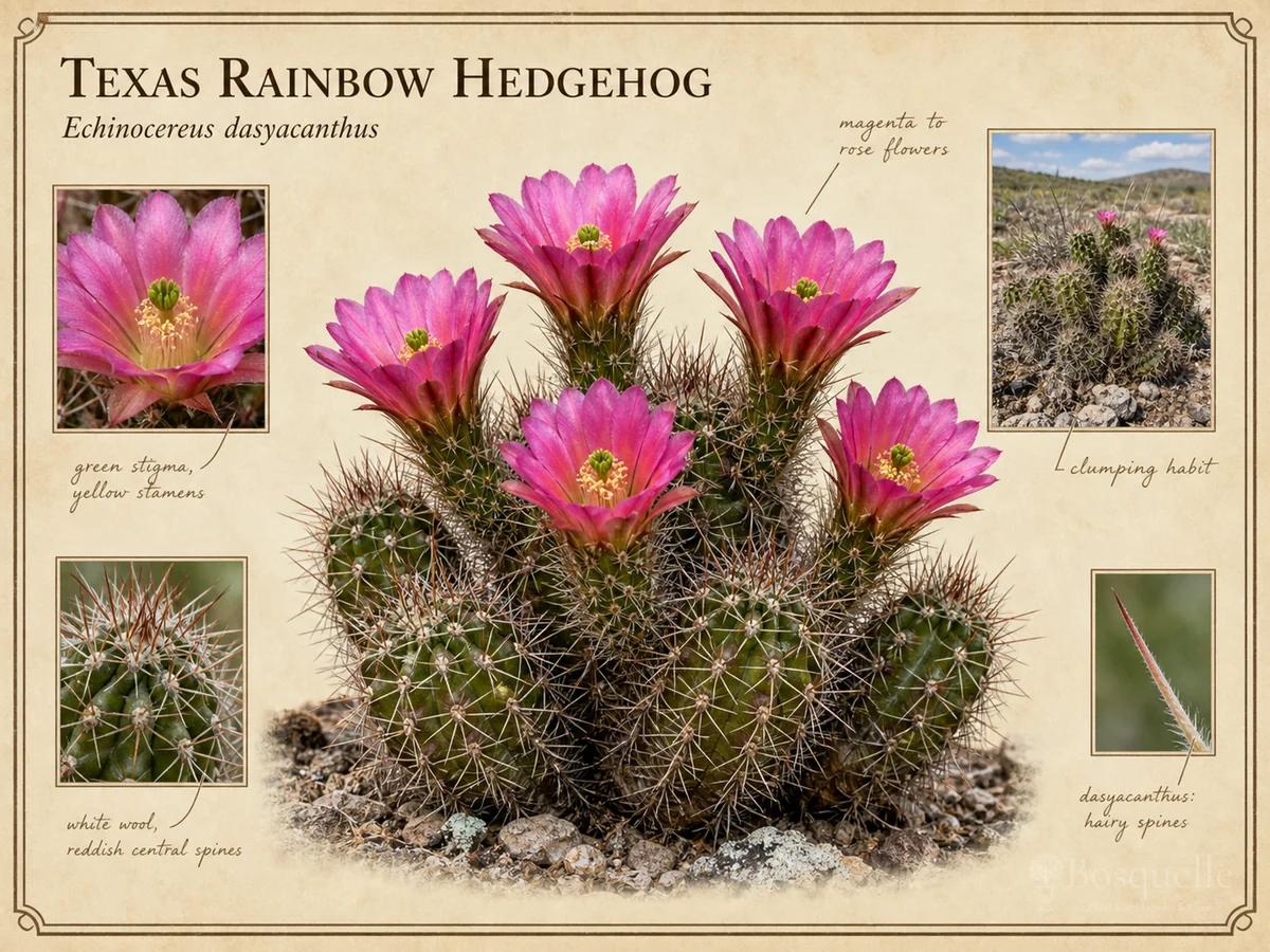 Texas Rainbow Hedgehog (Echinocereus dasyacanthus)