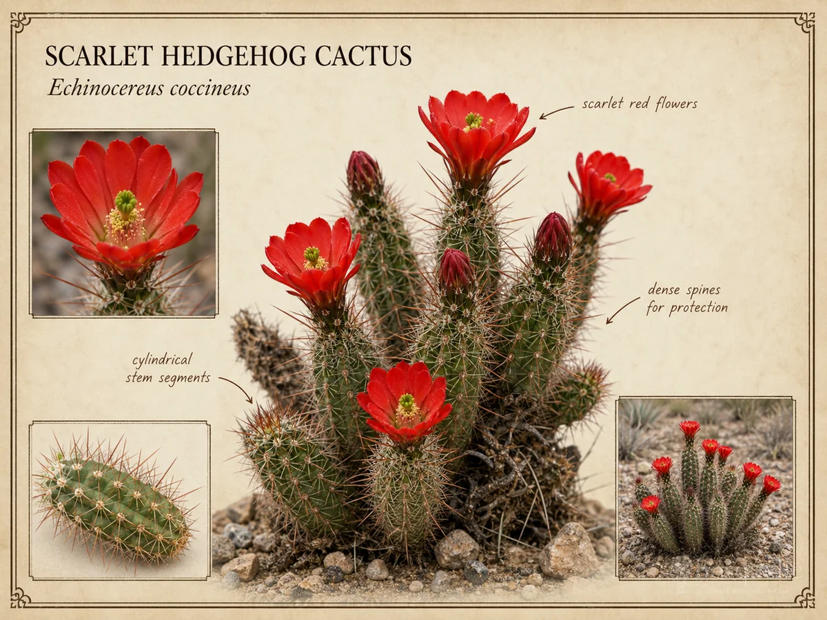Scarlet Hedgehog Cactus (Echinocereus coccineus)