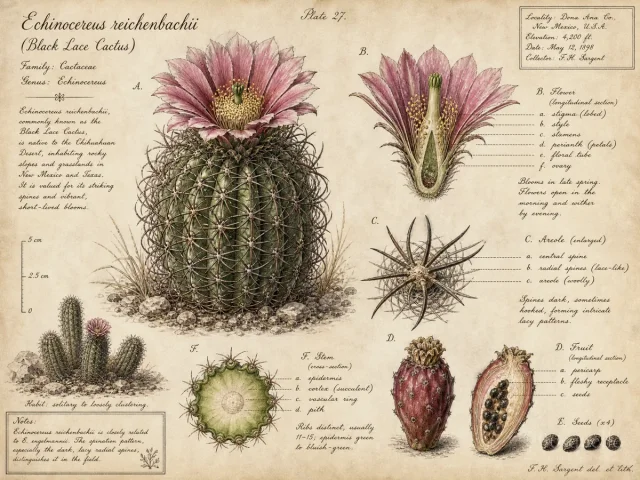 Black Lace Cactus (Echinocereus reichenbachii)