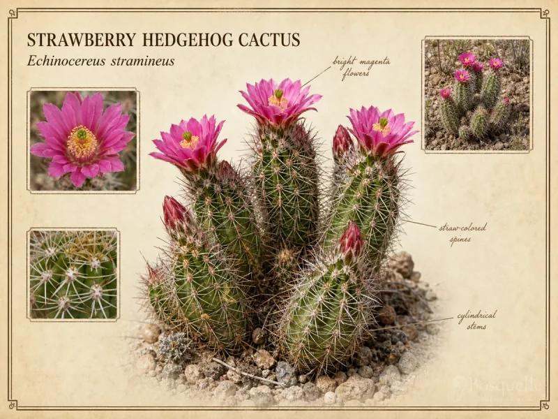 Strawberry Hedgehog Cactus (Echinocereus stramineus)