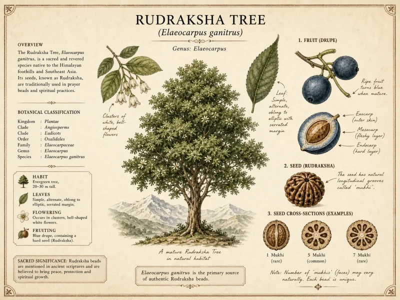 Rudraksha Tree (Elaeocarpus ganitrus)