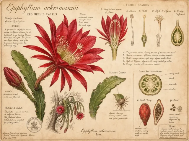 Red Orchid Cactus — Give it bright shade, mix that stays lightly mois…