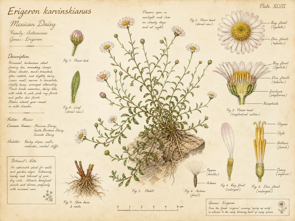 Mexican Daisy (Erigeron karvinskianus)