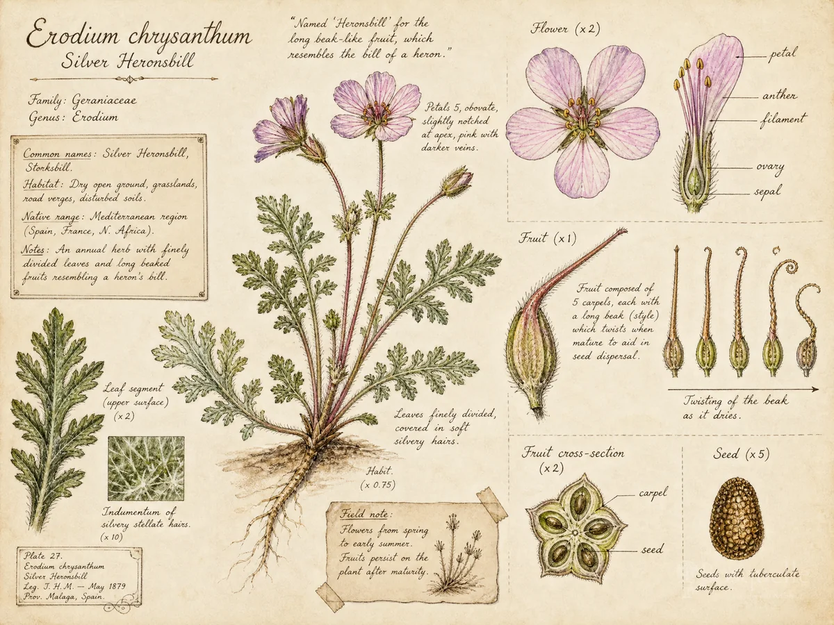 Silver Heronsbill (Erodium chrysanthum)