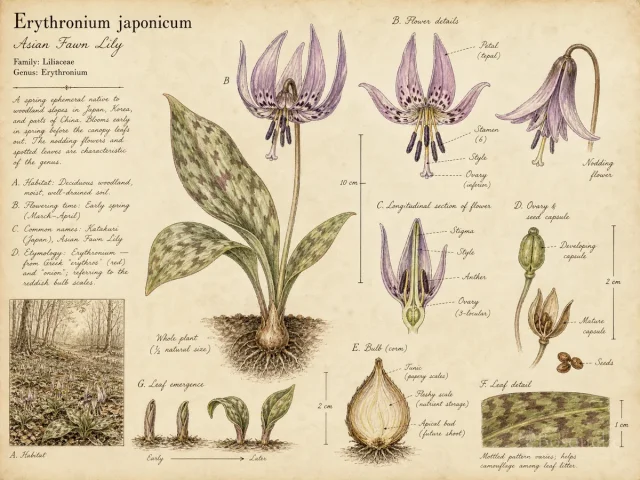 Asian Fawn Lily (Erythronium japonicum)