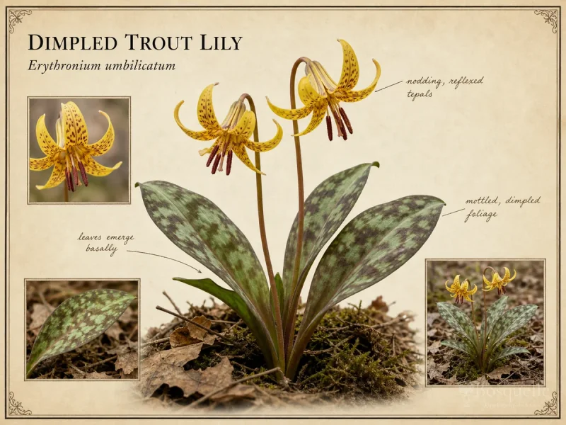 Dimpled Trout Lily botanical diagram