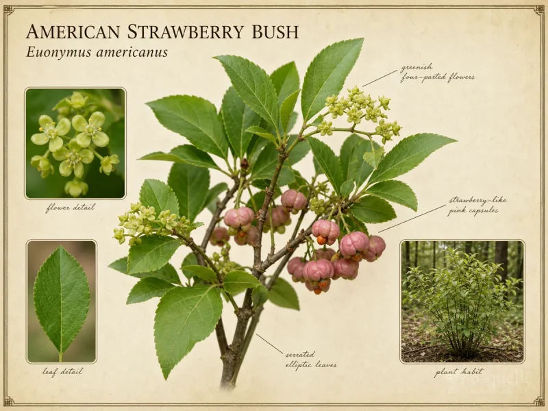 American Strawberry Bush (Euonymus americanus)