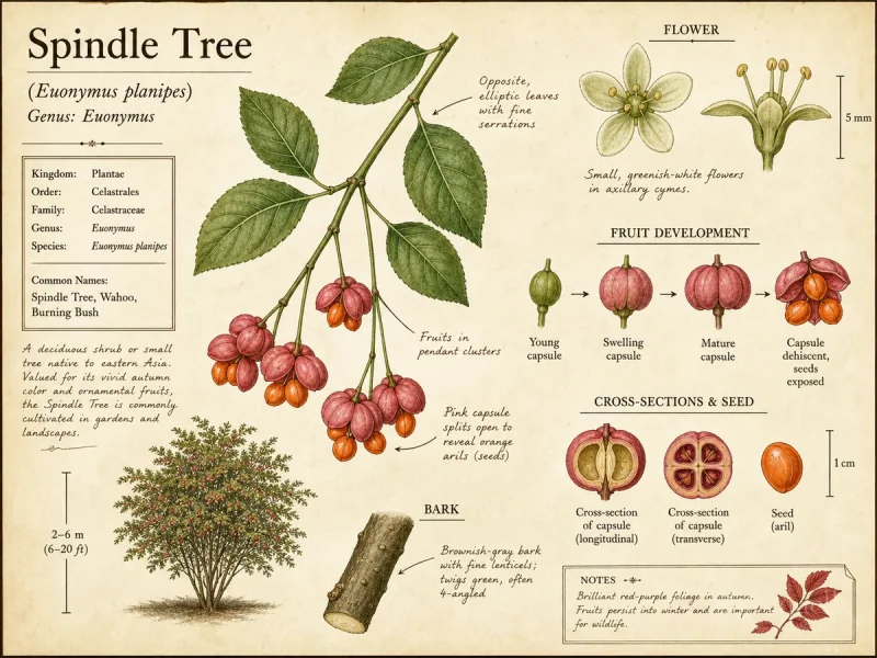 Spindle Tree (Euonymus planipes)