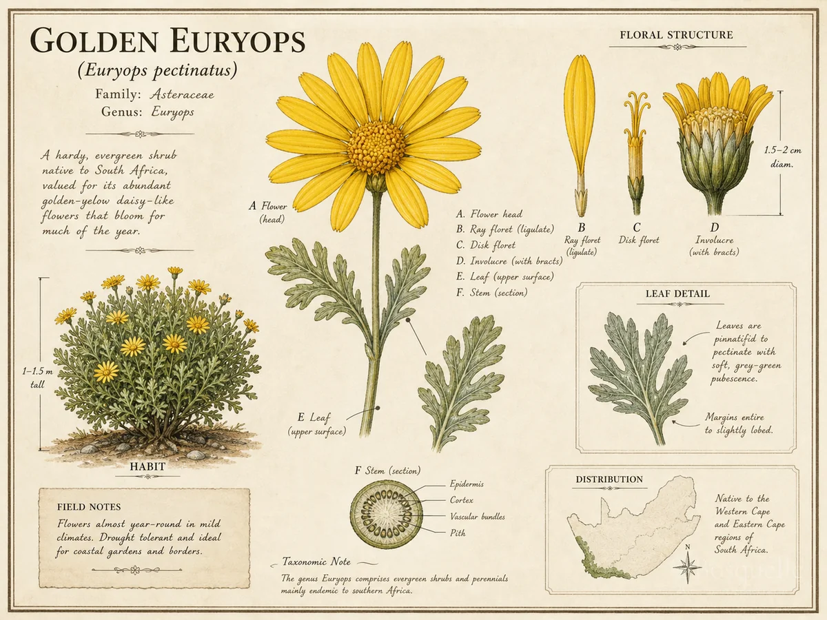 Golden Euryops (Euryops pectinatus)