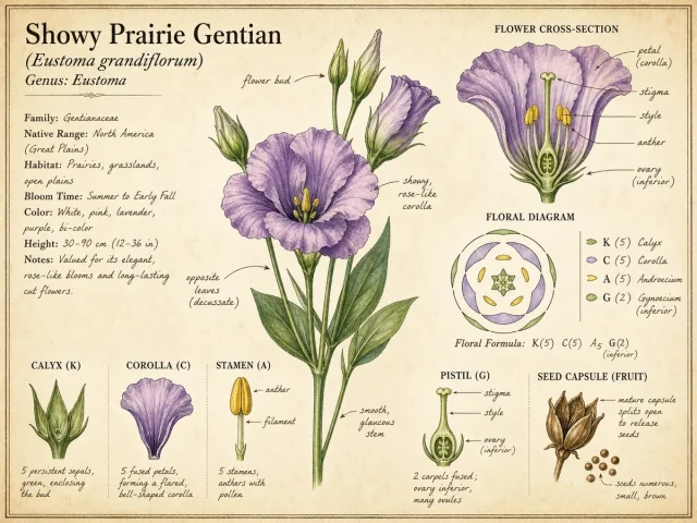 Showy Prairie Gentian (Eustoma grandiflorum)
