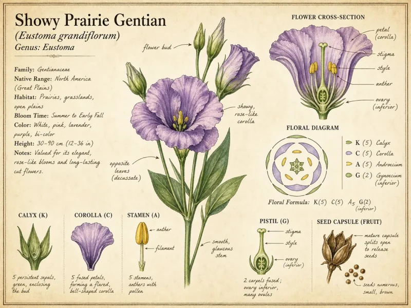 Showy Prairie Gentian (Eustoma grandiflorum)