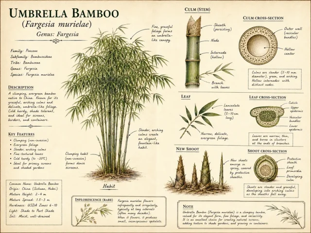 Umbrella Bamboo (Fargesia murielae)