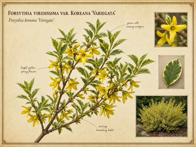Forsythia viridissima var. koreana ‘Variegata’ (Forsythia koreana Flying Machine®)
