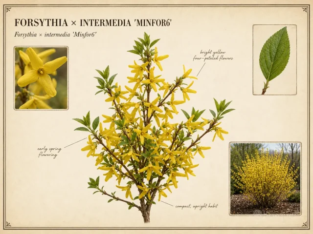 Forsythia × intermedia 'Minfor6'