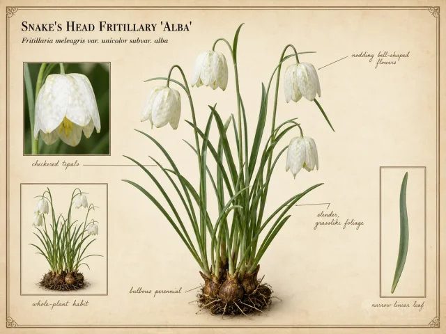 Snake’s Head Fritillary ‘Alba’ (Fritillaria meleagris var. unicolor subvar. alba)