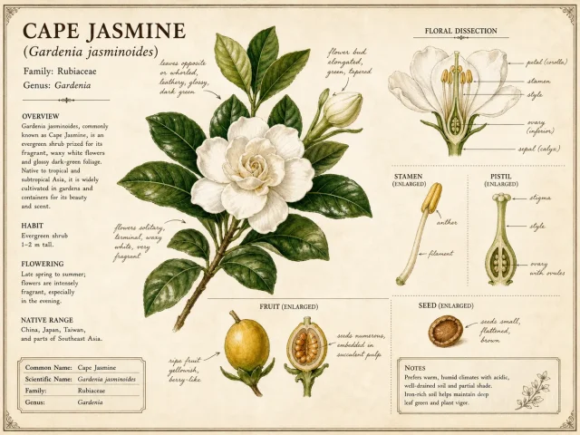 Cape Jasmine (Gardenia jasminoides)