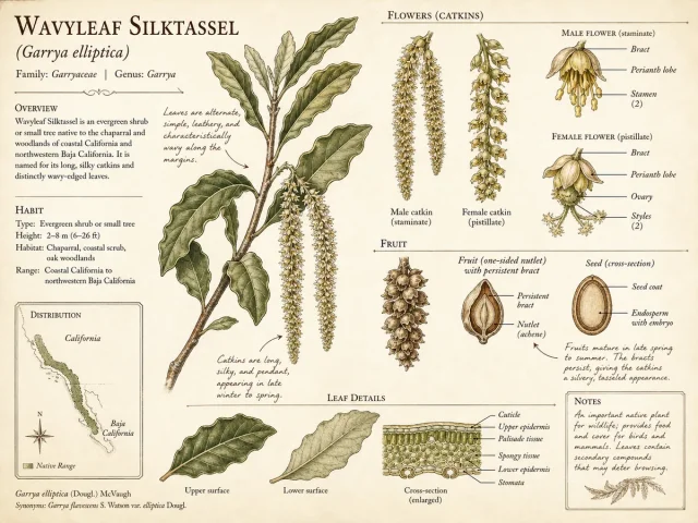 Wavyleaf Silktassel (Garrya elliptica)