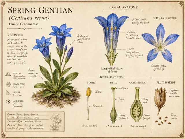 Spring Gentian — Cool roots, grit, and meadow moisture
