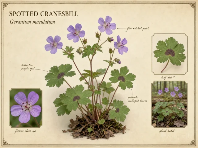 Spotted Cranesbill — Mourning widow and woodland (7)