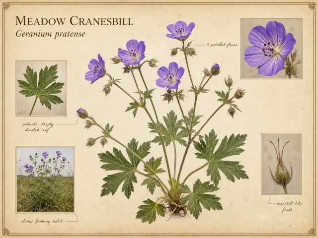 Meadow Cranesbill (Geranium pratense)