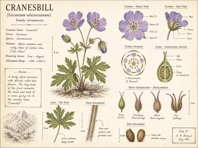 Cranesbill (Geranium wlassovianum)