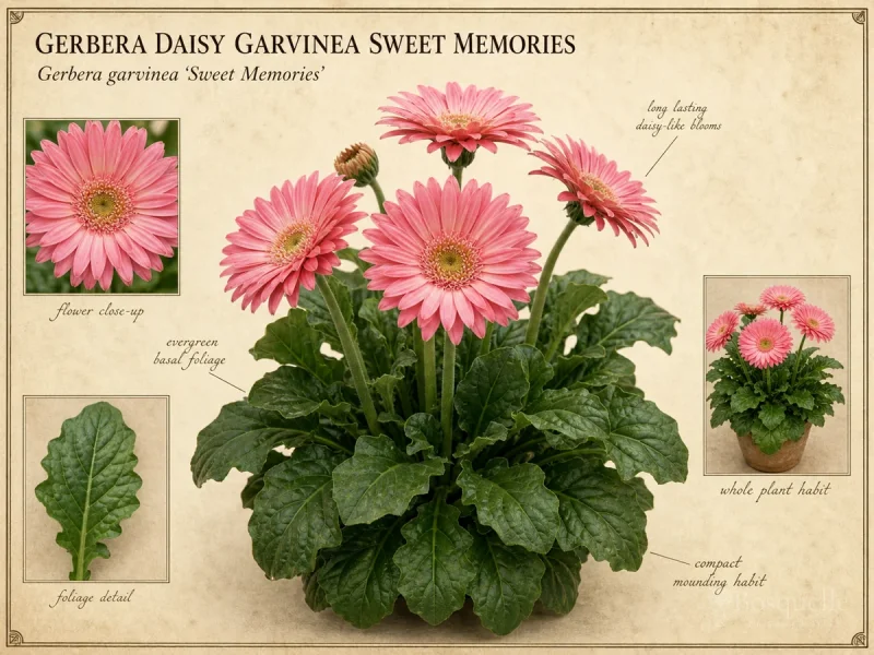 Gerbera Daisy Garvinea Sweet Memories — Give it morning sun, sharp drain, and a crown tha…