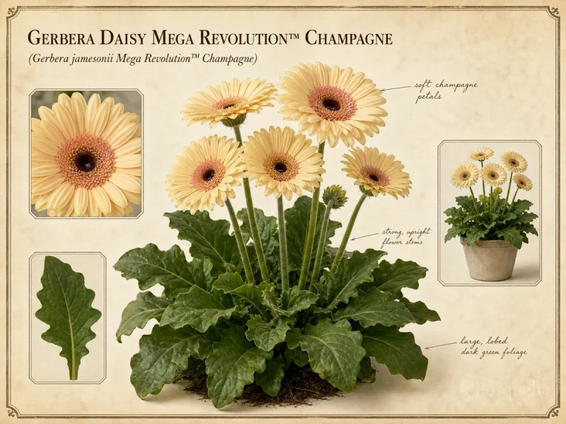 Gerbera Daisy Mega Revolution™ Champagne (Gerbera jamesonii Mega Revolution™ Champagne)