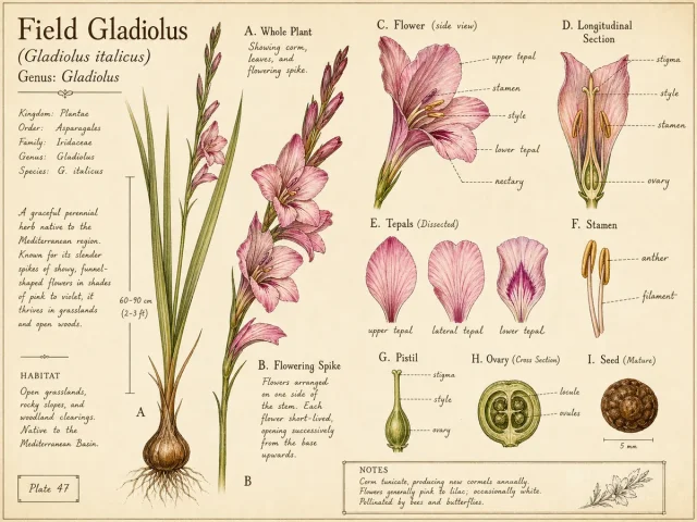 Field Gladiolus (Gladiolus italicus)