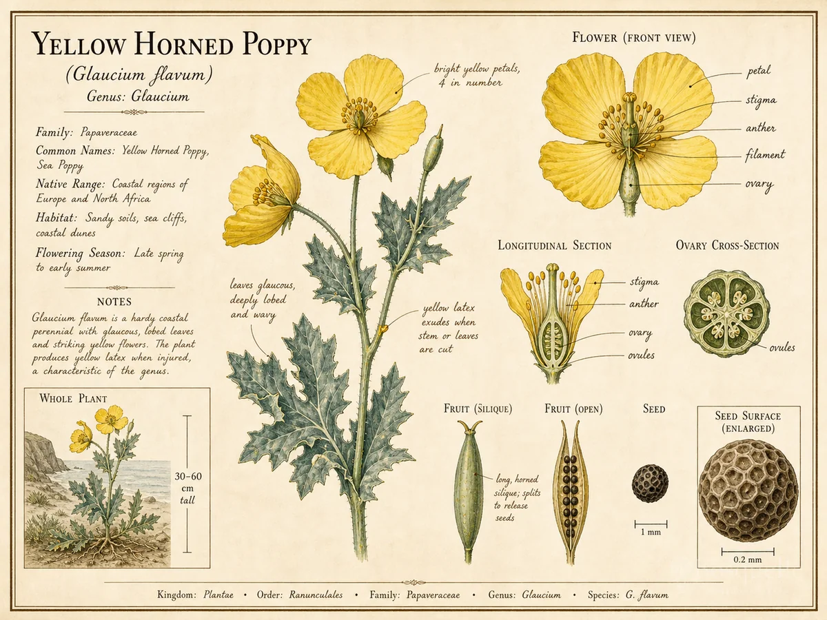 Yellow Horned Poppy (Glaucium flavum)