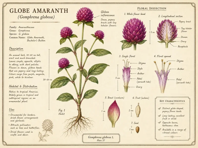 Globe Amaranth (Gomphrena globosa)