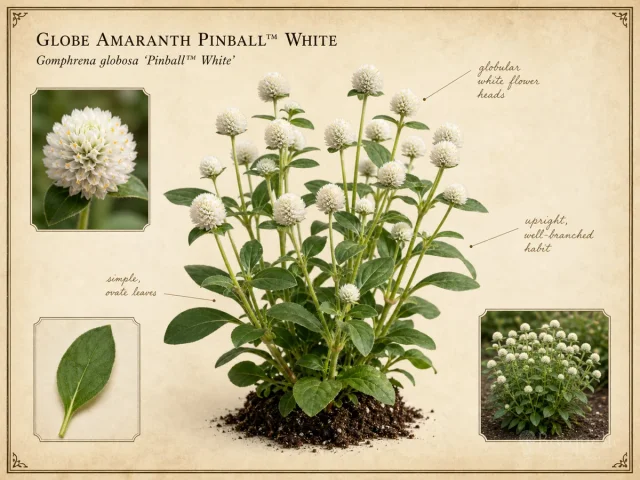 Globe Amaranth Pinball™ White