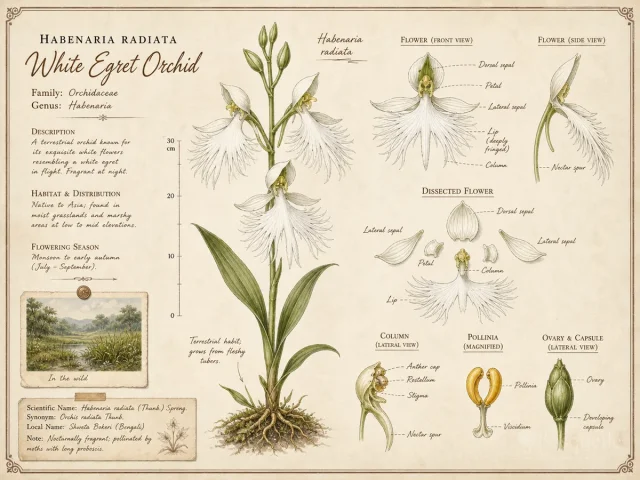 White Egret Orchid (Habenaria radiata)