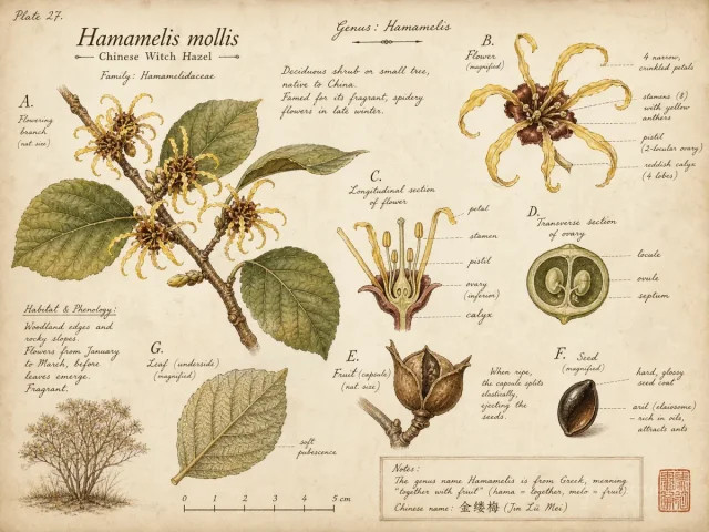 Chinese Witch Hazel (Hamamelis mollis)